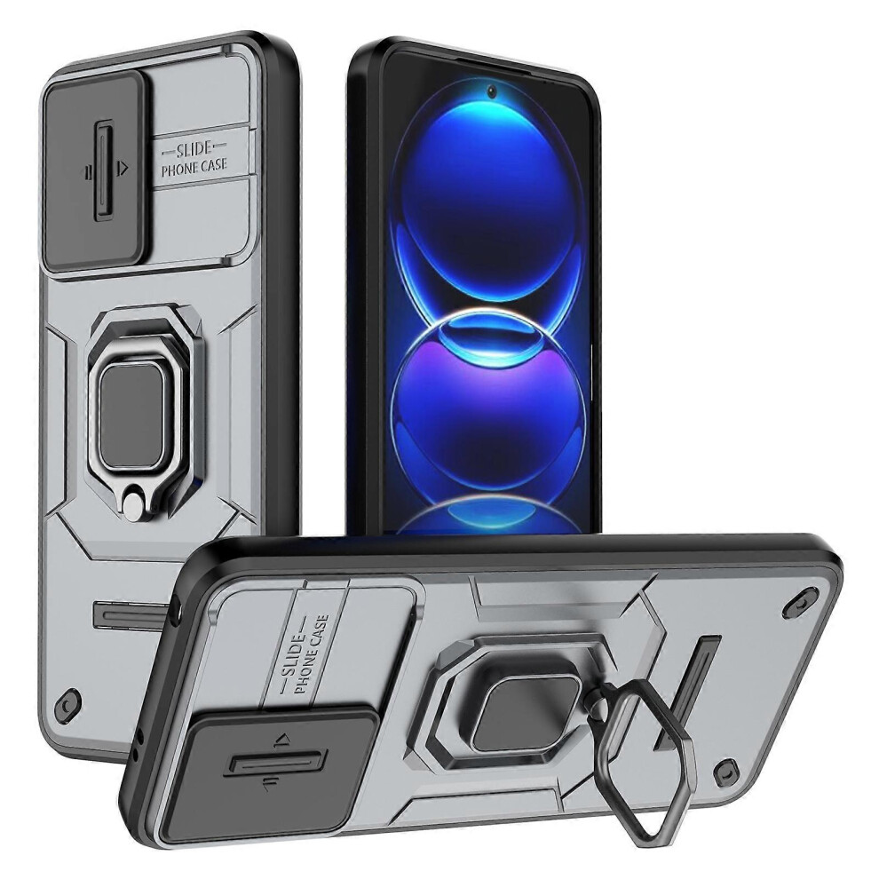 Pc+Tpu Kickstand Phone Case For Xiaomi Poco X5 5G/Redmi Note 12 5G (Global), With Slide Camera Lid 6186831378274