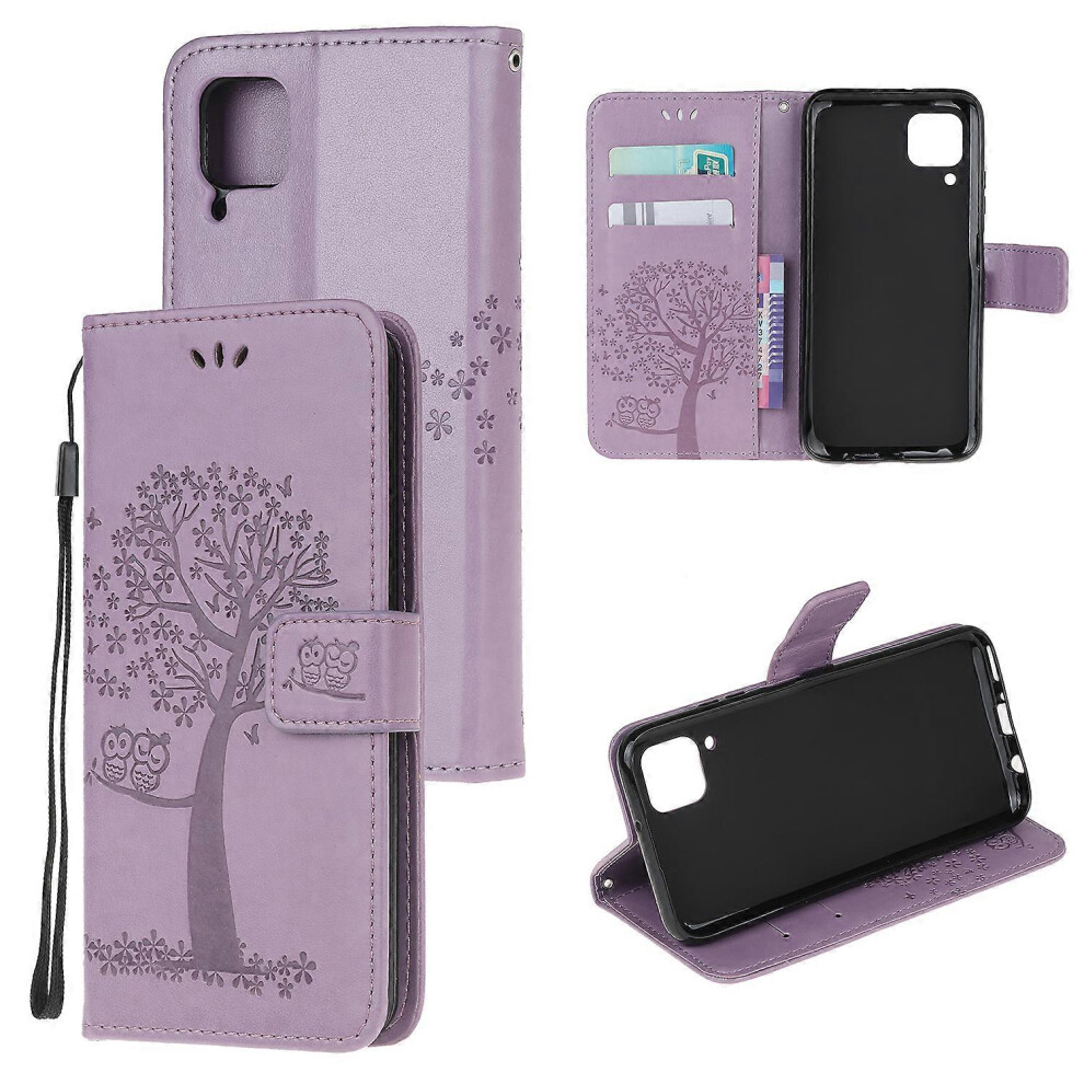 For Huawei P40 Lite/Nova 7I/Nova 6 Se Imprint Tree Owl Leather Wallet Stand Shell 6186831385913