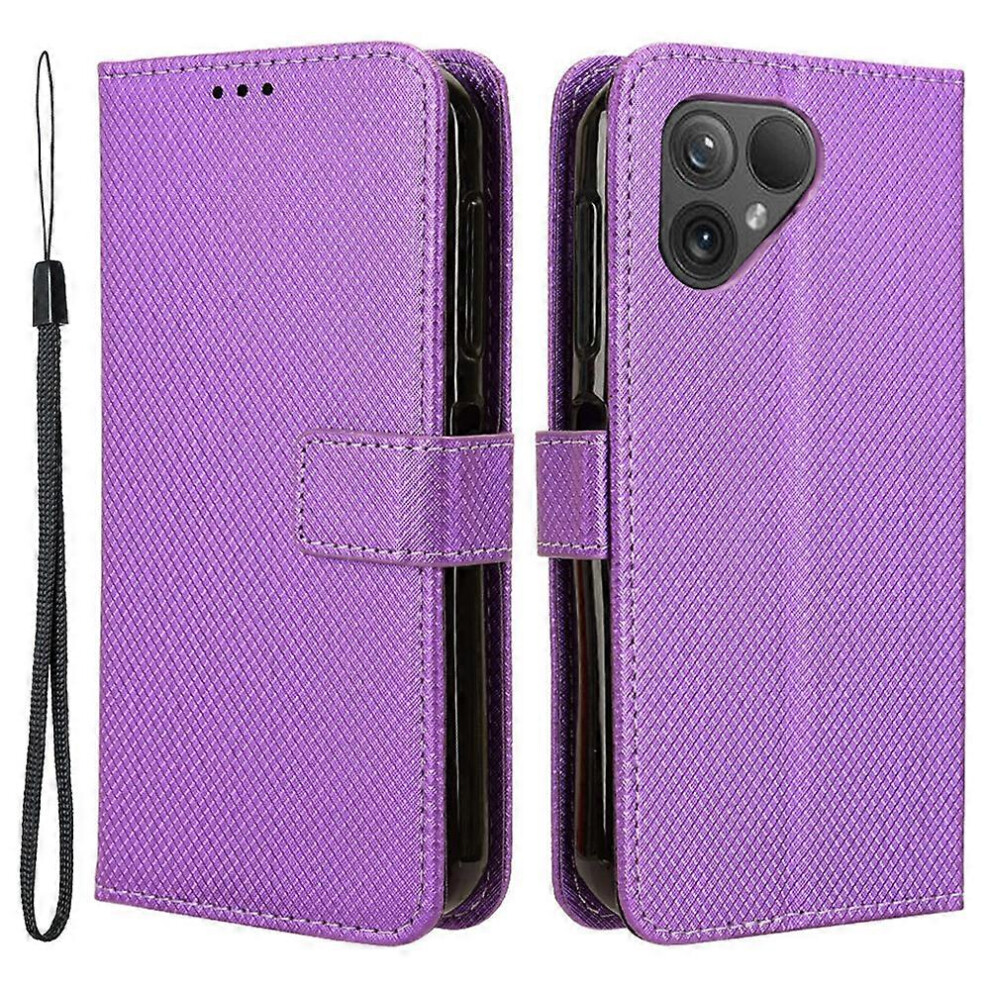 For Fairphone 5 Case Diamond Texture Stand Phone Wallet PU Leather Cover-image-OPC-PGJPCZ5-NEW