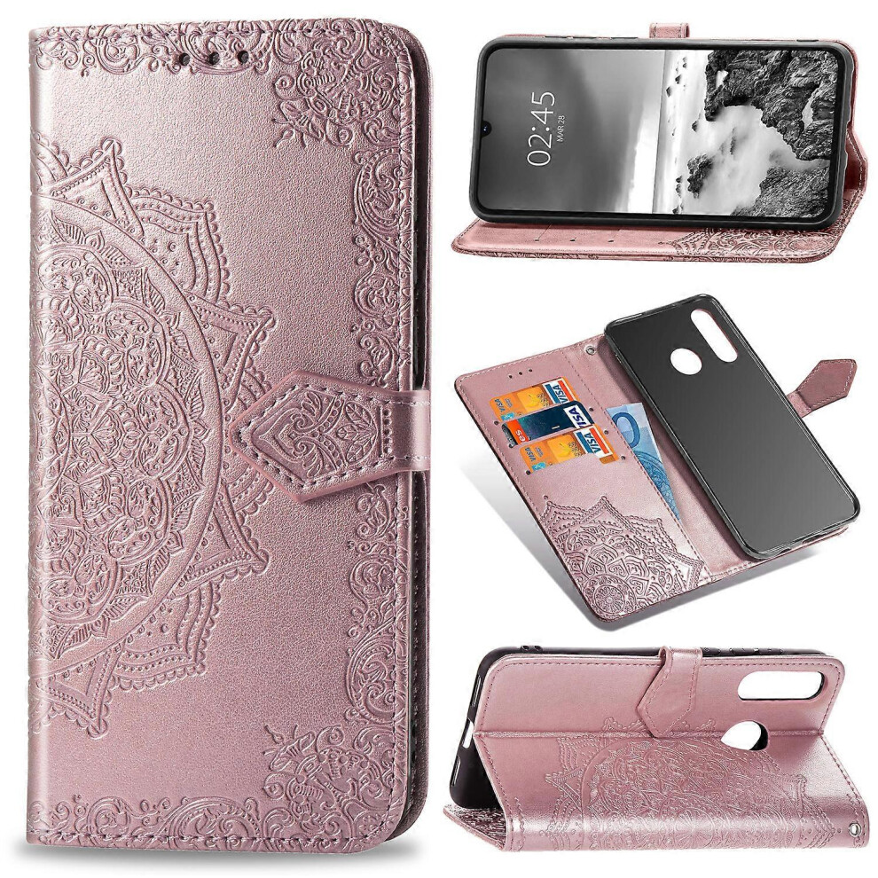 Embossed Mandala Flower Cell Phone Leather Wallet Case For Huawei P30 Lite New Edition/P30 Lite/Nova 4E 6186831385869