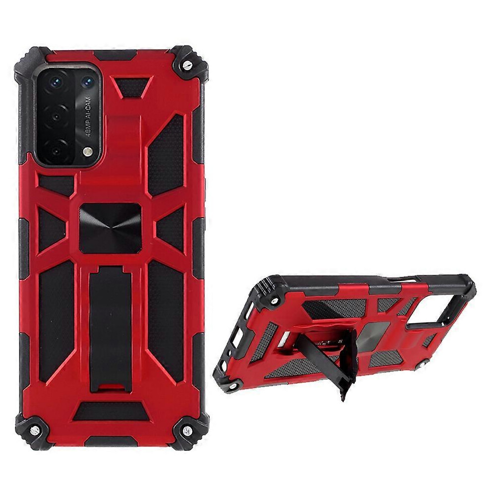 Armor Pc Tpu Combo Shockproof Phone Case With Kickstand And Magnetic Metal Sheet For Oppo A54 4G / A55 5G / A16s / A16 6186831387429
