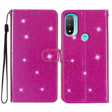 For Motorola Moto E20/E30/E40 Glittery Anti-drop Phone Case Flip Wallet Stand Leather Cover