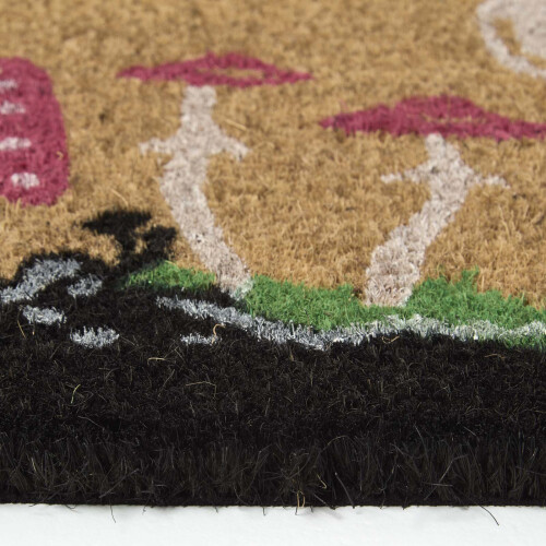 Homescapes Homescapes Coir Doormat with Red Mushroom Pattern, 40 x 60 cm 2
