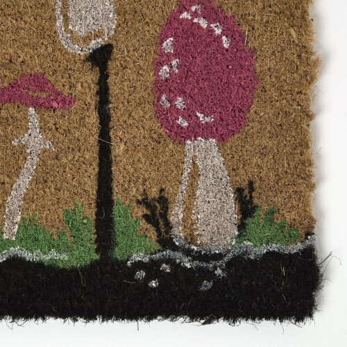 Homescapes Homescapes Coir Doormat with Red Mushroom Pattern, 40 x 60 cm 1