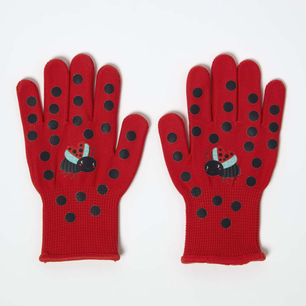 Homescapes Children's Gardening Gloves with Red Ladybird Design