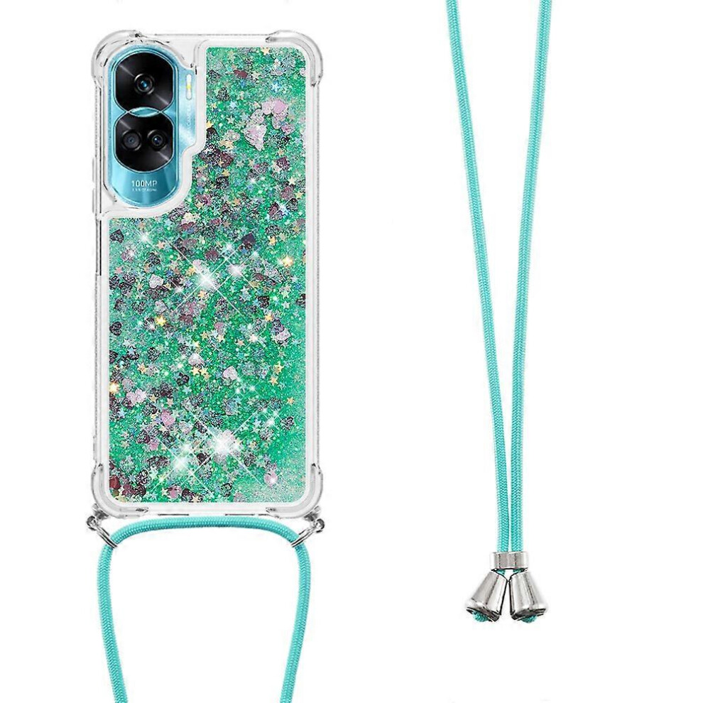For Honor 90 Lite 5G Glitter Liquid Phone Case Protective Sparkle Tpu Cover With Lanyard 6186831387207