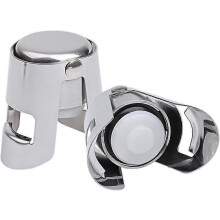 2 Pieces Champagne Stopper, Stainless Steel Vacuum Sealed Wine Sparkling Bottle Closure Sealer, Silver