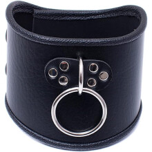 Collier ras du cou en cuir avec anneau en O, collier réglable, double ceinture