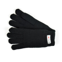 (8-9 Years, Black) Kids Gloves Winter Warm Mitten Soft Knitted Glove