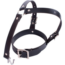 Collier ras du cou en cuir avec crochet de nez en métal punk