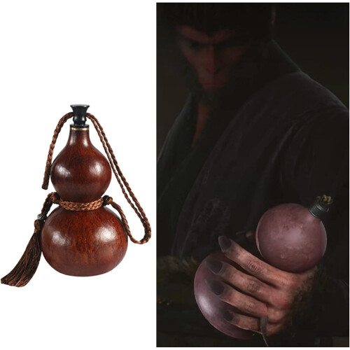 Gourde Black Myth Wukong 500 Ml – Bouteille En Forme De Gourde, Accessoire De Jeu De Rôle Pour Extérieur, Design Inspiré Du Jeu Vidéo