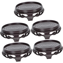 Lot de 5 supports de pot de fleurs en plastique noir, support de pot de fleurs, plateau de plantes, support de pot asiatique