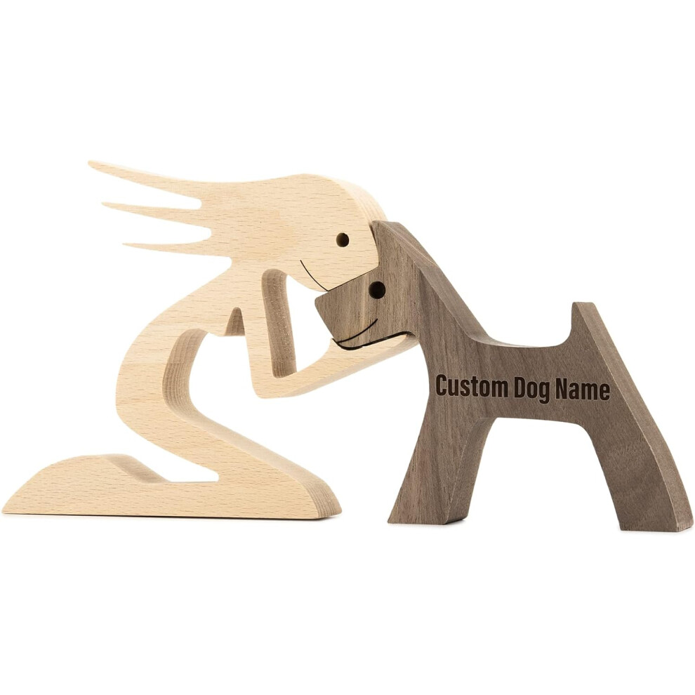 Sculpture de chien en bois, ornements sculptés, figurines en bois, chien, décoration de chien en bois faite à la main, cadeau, bureau, salon