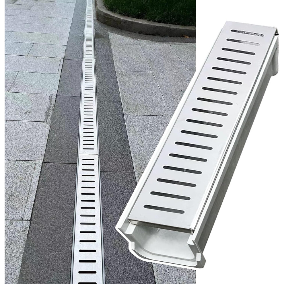 Système de caniveau de tranchée, caniveau avec grille en acier inoxydable, tranchée de drainage en résine SMC, siphon de sol de garage