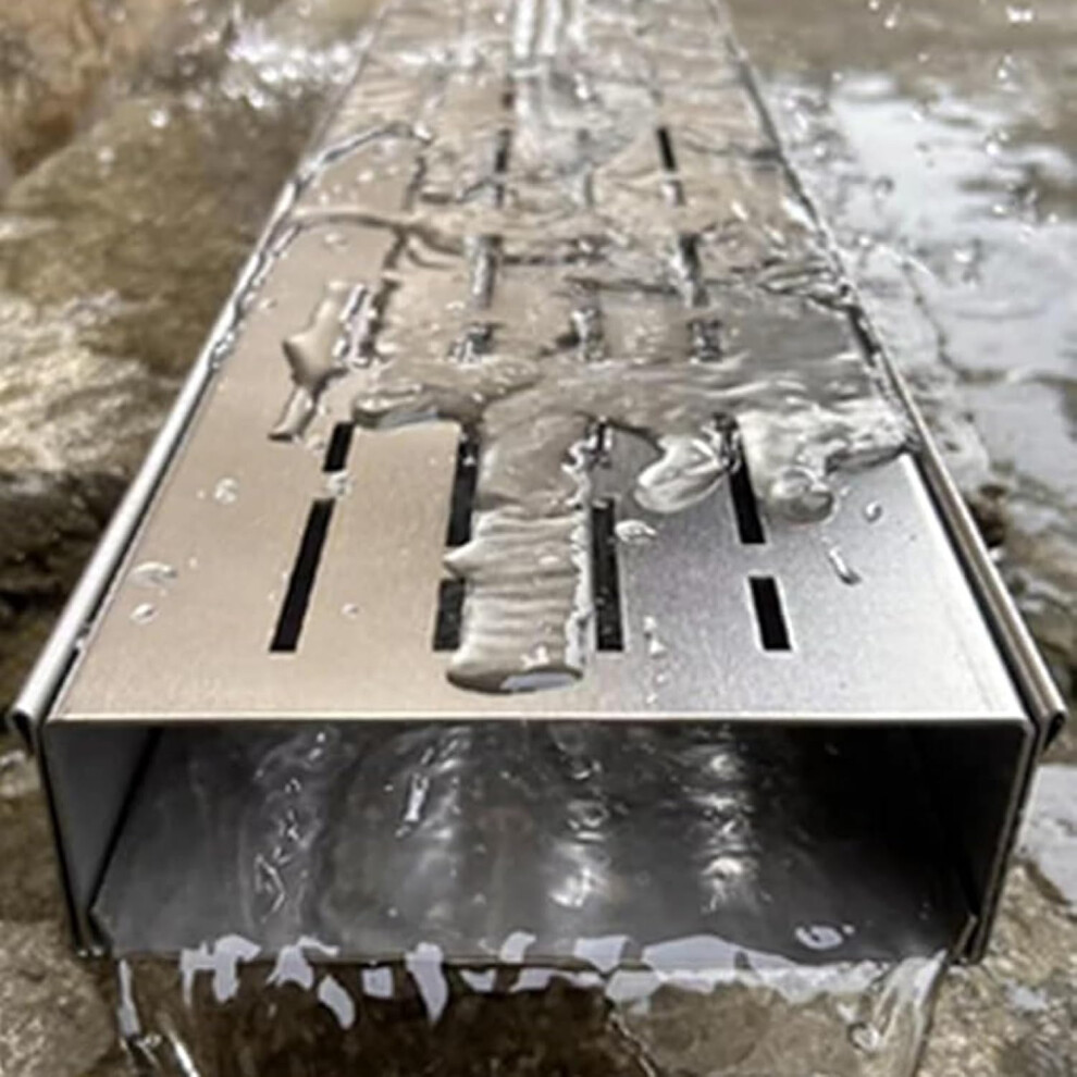 Kit de drainage de tranchée extérieure de 1,4/2 po de large, grille de drainage fine pour pavés de ferme et aménagement paysager