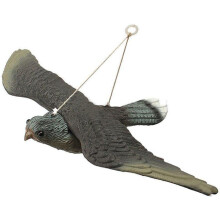 Sculpture, leurre de faucon volant en polyéthylène gris, dissuasif pour oiseaux avec cordes suspendues