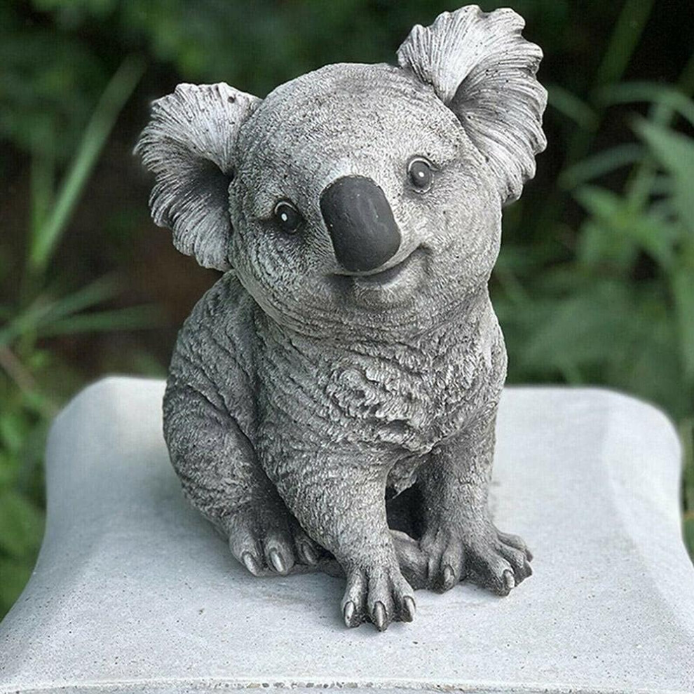 Statue de jardin mignonne en résine, figurine de koala assis, sculpture animale, patio, pelouse, cour, décoration extérieure