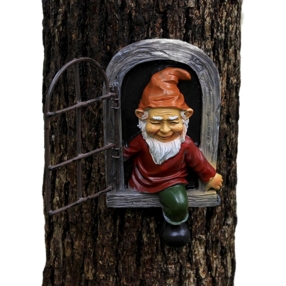 Nain de jardin, ouvrez la porte, décoration de jardin, visages d'arbres en résine, décoration de jardin féerique extérieur, patio, pelouse