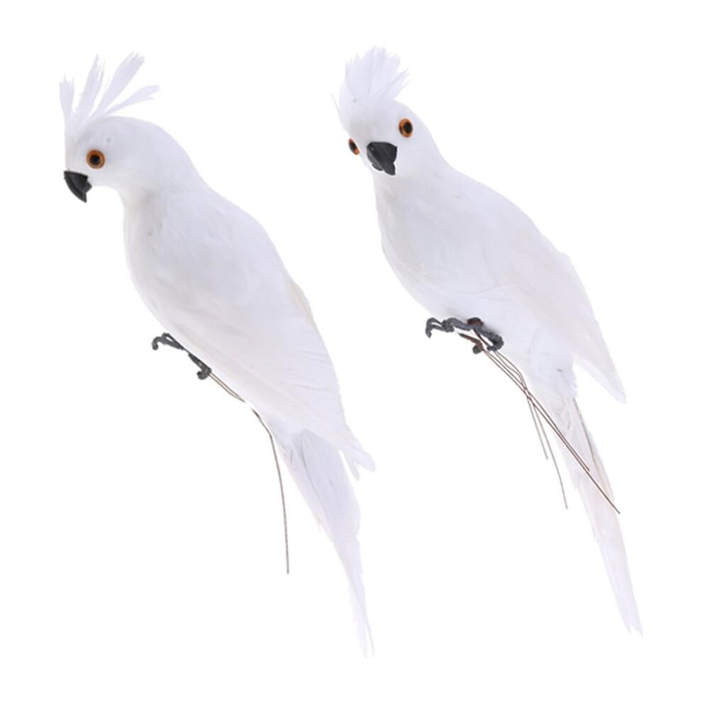 Lot de 2 plumes artificielles pour perroquet ara, décoration de jardin