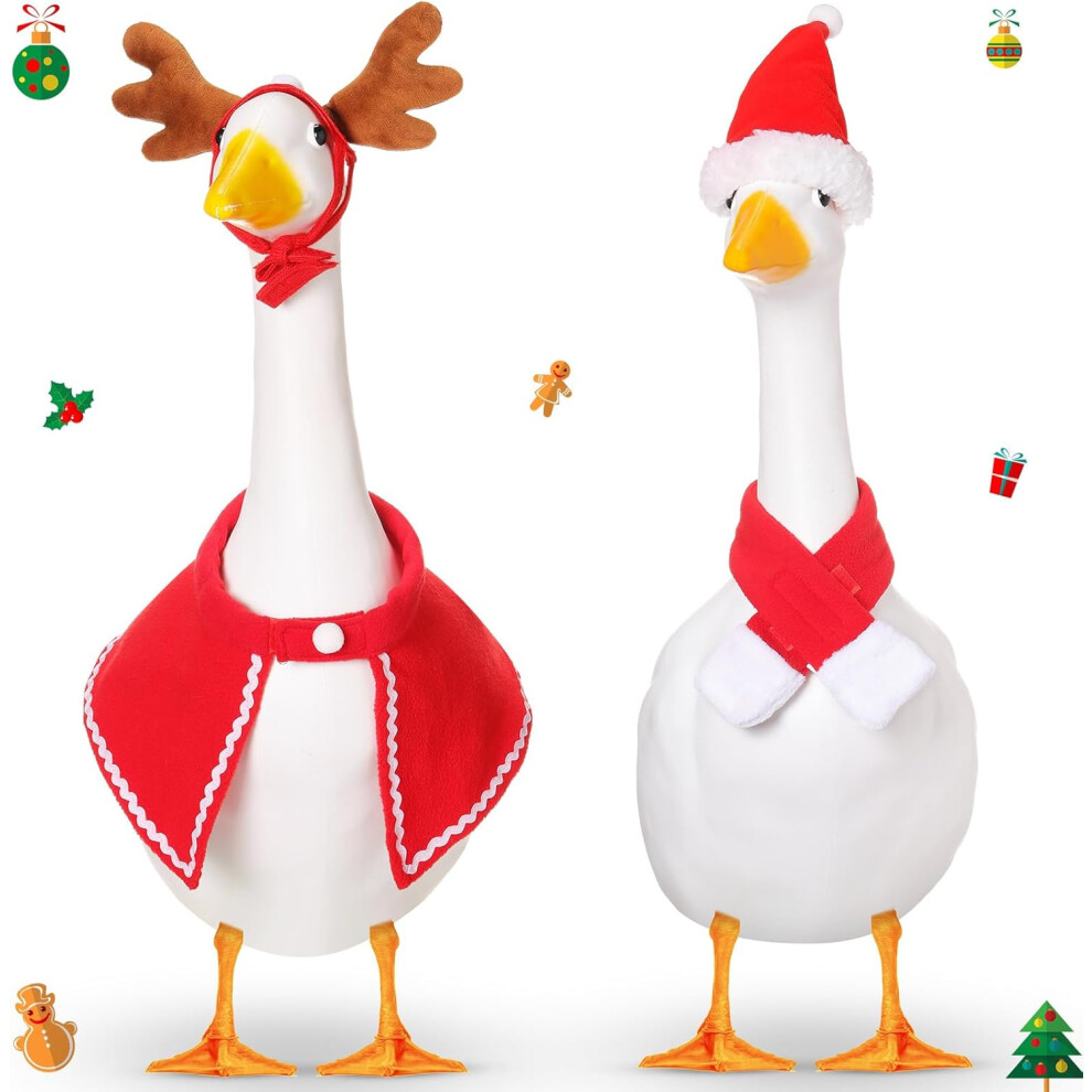 Lot de 2 tenues de Noël pour porche, vêtements de Père Noël, chapeau de Noël, écharpe et renne
