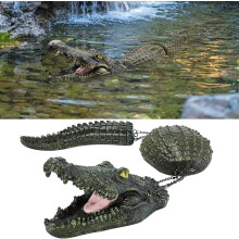 Leurre crocodile flottant fantaisie, tête d'alligator flottante pour piscine, leurre flottant en résine 15 x 7 x 2 cm