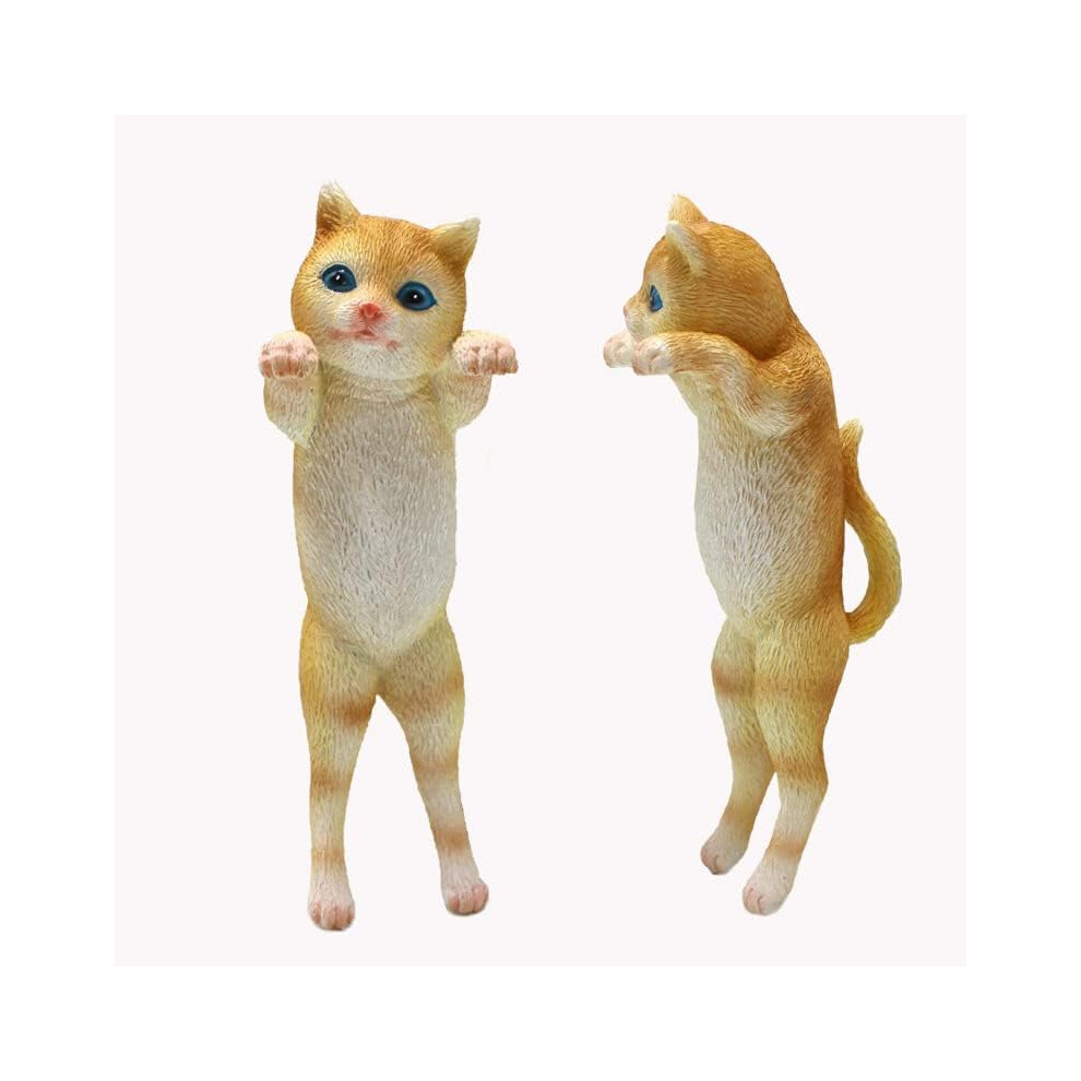 Figurine de chat mignon à suspendre, sculpture de chat grimpant en résine, décoration extérieure pour pot de fleurs, suspension de clôture