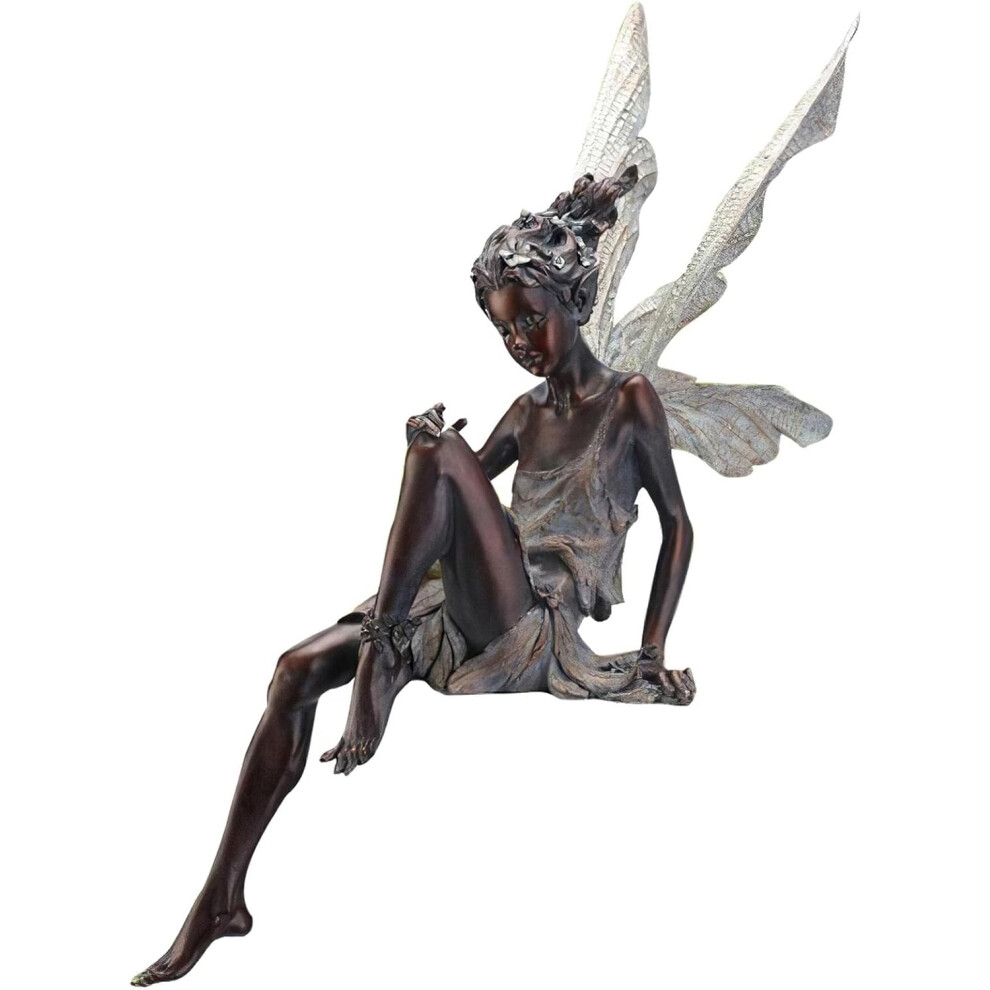 Statue de jardin en résine, fée réaliste avec ailes, décoration d'extérieur, charmant ange de conte de fées, décoration d'extérieur