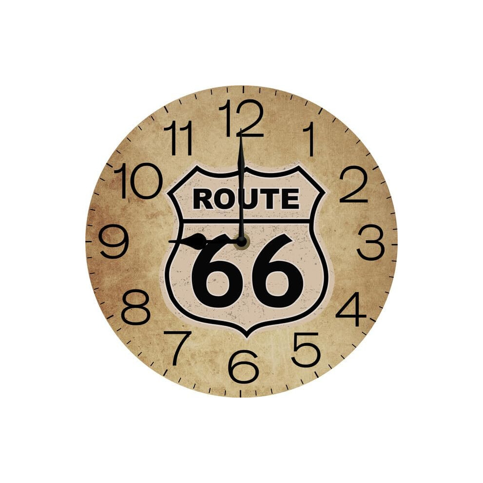 Horloge murale Route 66 Bar, Horloge Route Sixty Vintage pour Homme, Horloge Murale de Ferme pour Garage Homme Cave, Horloge Cadeau Homme