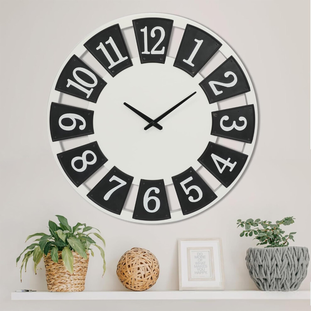Horloge murale moulin à vent numérique, horloge en bois de 61 cm à piles pour salon, grande décoration vintage pour couloir, chambre, cuisine