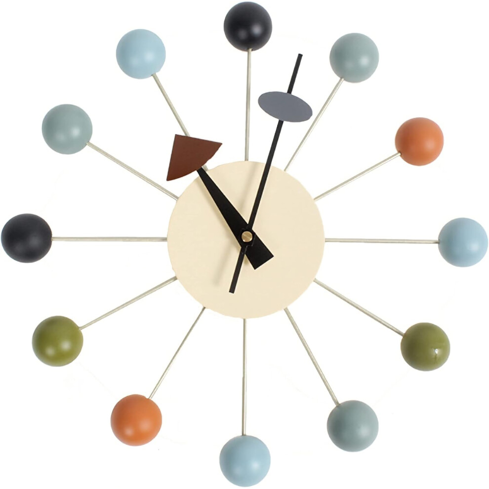 Horloge boule multicolore, horloge murale décorative moderne et silencieuse SHISEDECO pour la maison, la cuisine, le salon, le bureau