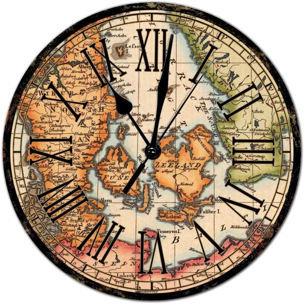 Horloge Murale Ronde, 30,5 Cm Phosphorescente, Horloge Murale Silencieuse en Bois avec Cadran Stéréoscopique, Horloge Murale Décorative Minimaliste