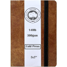 Petit carnet de croquis aquarelle 5x7 pouces - 140 lb/300 g/m², papier aquarelle 100 % coton, couverture rigide