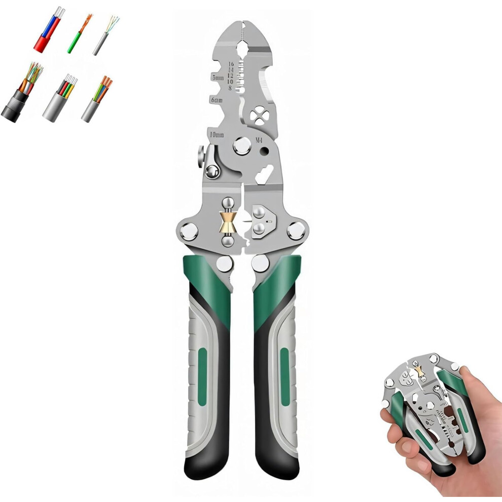 Pince à dénuder pliable 18 en 1, pince à dénuder multifonctionnelle et pliable, pince à sertir et coupe-câble, outil de dénudage automatique