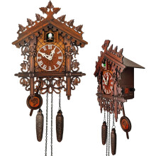 Horloge murale à coucou moderne avec oiseau chanteur et appel de coucou, volume réglable, quartz