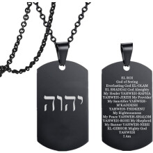 Hebräischer Anhänger mit den Namen Gottes Jehovas – Halskette mit Tetragrammaton-Symbol und gesegneten Gebeten – Hebräische Yahweh-Amulette