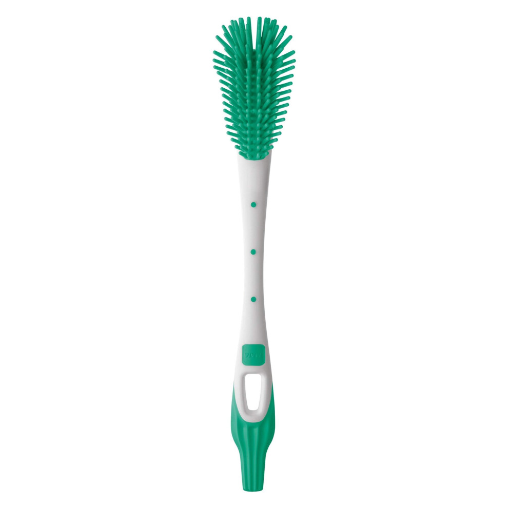 MAM Soft Baby Bottle Brush, Teat Brush with Hanging Hole for Easy Brush, Ideally Suited for Cleaning Bottle Teats, Unisex (Colour May Vary)