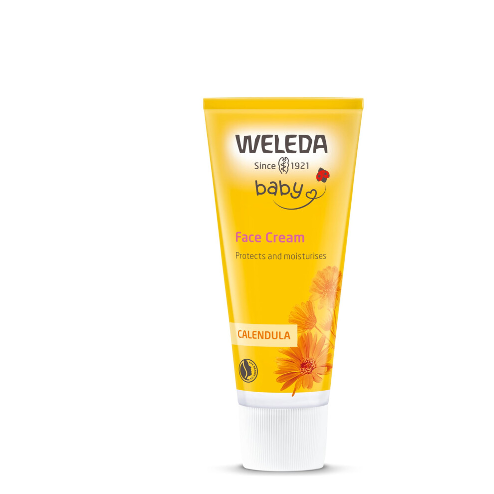 Weleda Baby Face Cream, Calendula Moisturiser, Moisturising Cream for Baby, Delicate Skin, Protection, Developed by Professionals, Lanolin, 50ml
