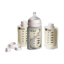 Tommee Tippee Pump and Go Pouch Holder with Slow Flow Nipples, 3 Count by Tommee Tippee