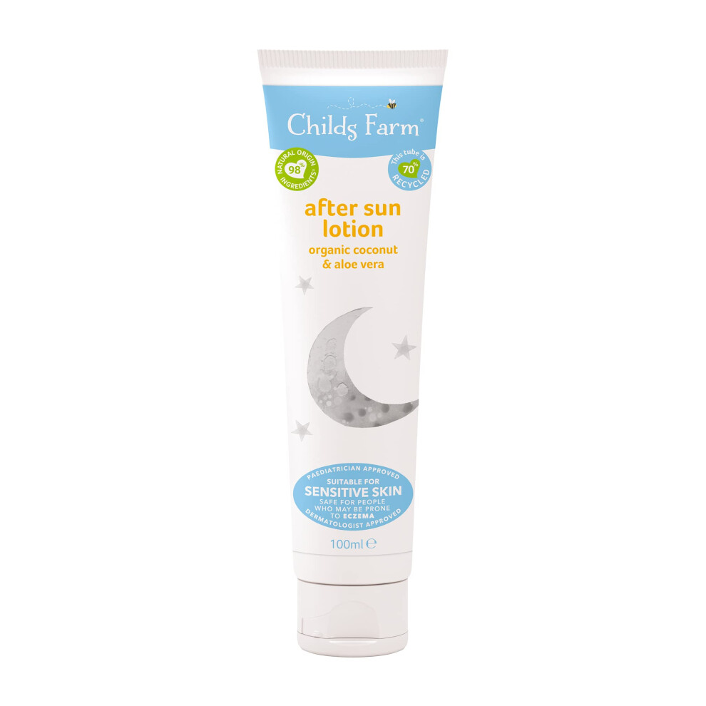 Childs Farm | Kids And Baby After Sun Cream 100 Ml With Organic Coconut | Soothing & Moisturising | Suitable Sensitive Skin