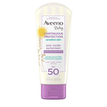 Aveeno Baby AVEENO Baby Continuous Protection Sensitive Skin Lotion Zinc Oxide Sunscreen SPF 50 3 oz 3 Fl. Oz