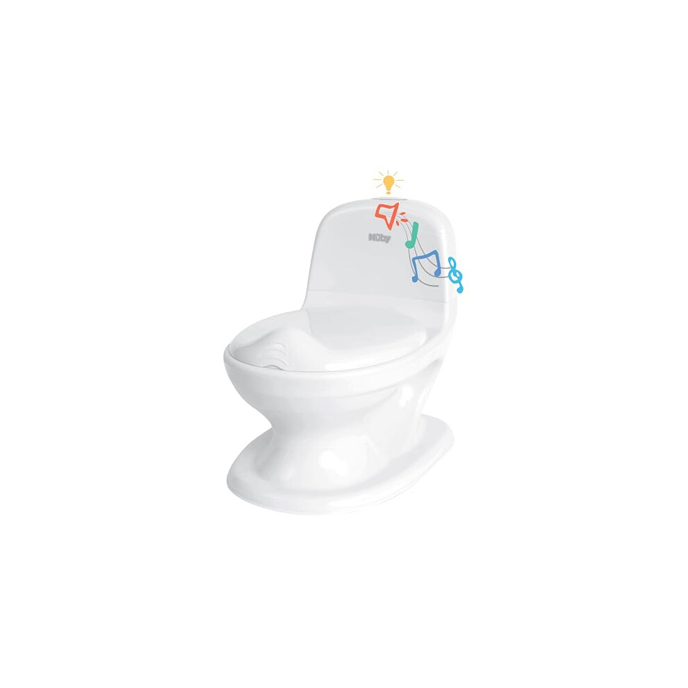 Nuby My Real Potty - Potty Training Toilet with Life-Like Flush Button & Sound | Easy to Clean | Splash Guard | Anti-Slip Base