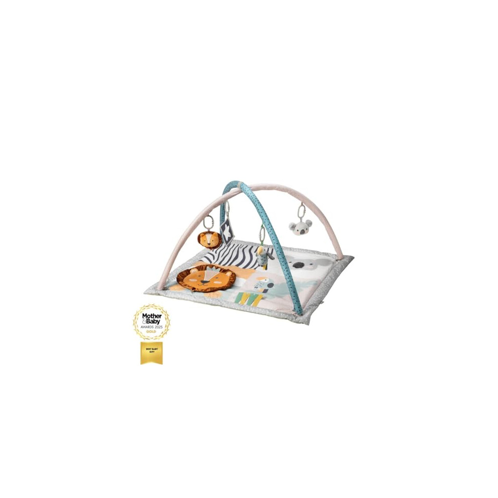 Nuby Animal Adventures Baby Play Mat – Toy Activity Gym with Sensory Toys and Padded Base for Tummy Time, One Size