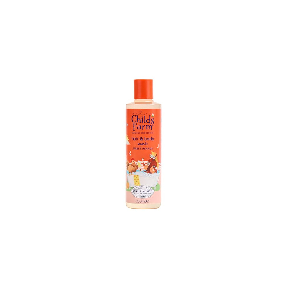 Childs Farm Kids Hair & Body Wash, Sweet Orange | Tear-free, Gently Cleanses | Suitable for Dry, Sensitive Skin, 250ml