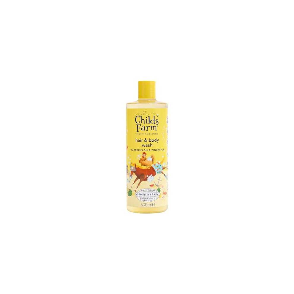 Childs Farm Kids Hair & Body Wash, Watermelon & Pineapple | Tear-free, Gently Cleanses | Suitable for Dry, Sensitive Skin, 500ml