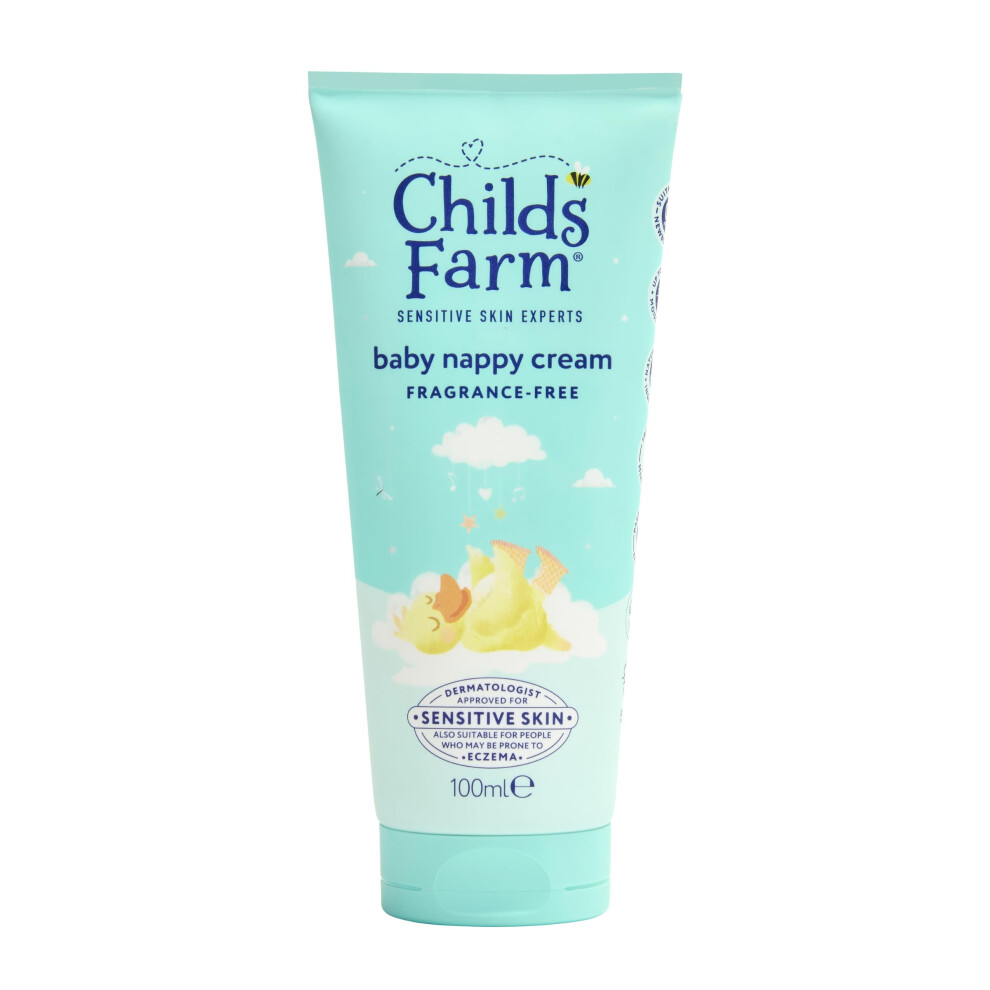 Childs Farm Baby Nappy Cream, Fragrance Free | Soothing, Moisturising & Hydrating | Suitable for with Dry, Sensitive & Eczema-prone Skin, 100ml