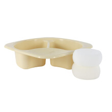 Junior Joy Top n Tail Bowl with 2 Sponges Cream - Baby Bathing Essential for Newborns and Infants - Lightweight, Durable, Easy to Clean - 50 x 50cm