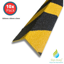 (Hazard, 10) VALUE PACK DEALS GRP Stair & Step Nosing Cover Anti Slip Treads Heavy Duty for High Traffic Areas - HAZARD