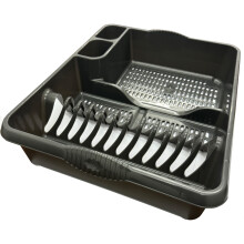 1 x Large Plastic Cutlery Dish Drainer Rack With Integral Handles
