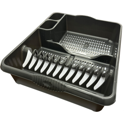 1 x Large Plastic Cutlery Dish Drainer Rack With Integral Handles