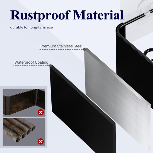 2 Pack Rustproof Shower Caddy Drill-Free Shower Organizer-Black 2